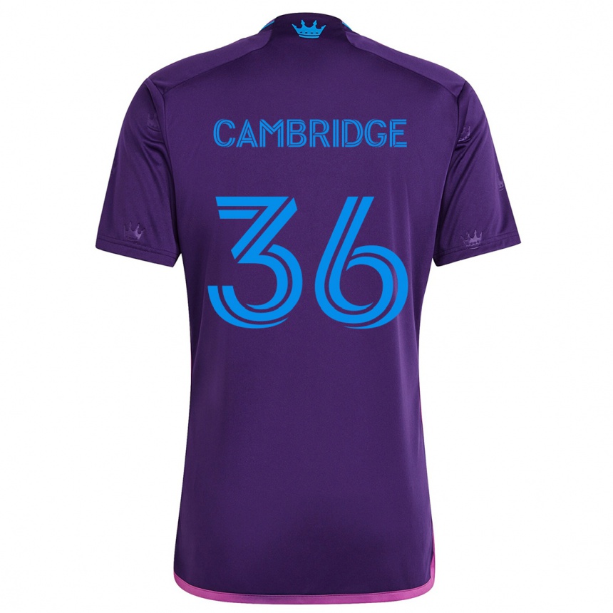 Kinder Fußball Brandon Cambridge #36 Lila-Blau Auswärtstrikot Trikot 2024/25 T-Shirt Luxemburg