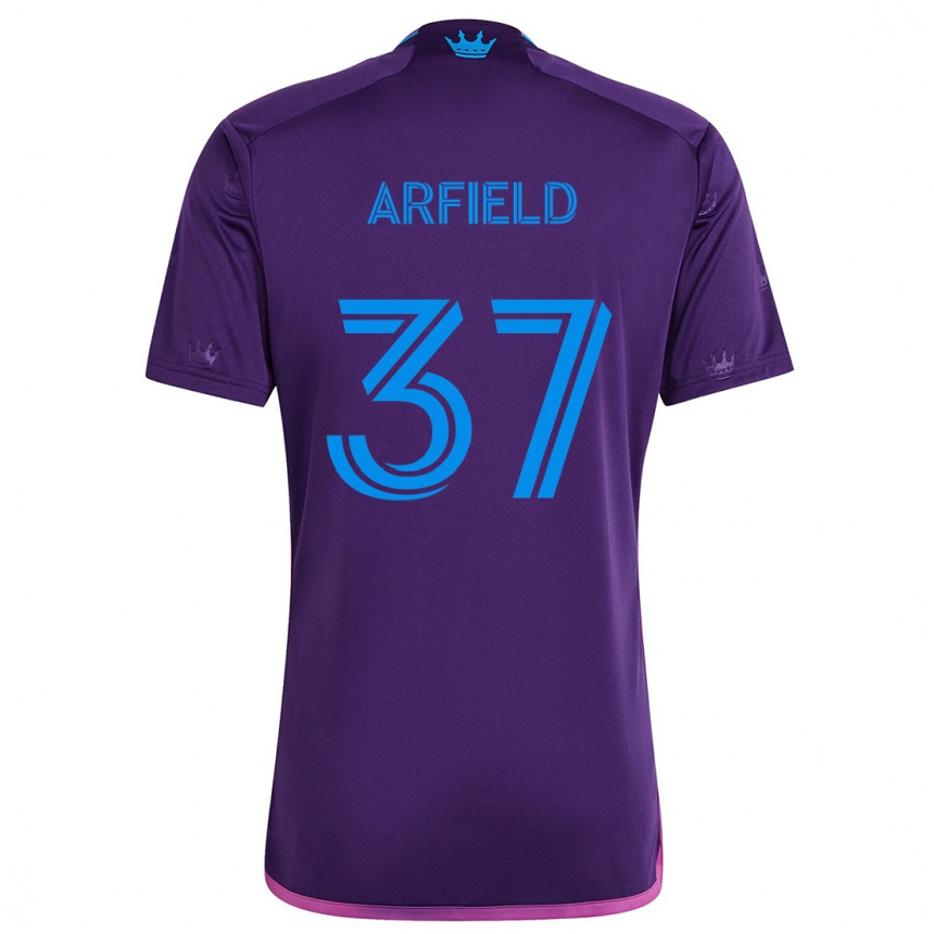 Kinder Fußball Scott Arfield #37 Lila-Blau Auswärtstrikot Trikot 2024/25 T-Shirt Luxemburg