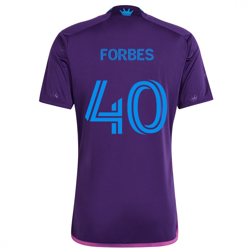 Kinder Fußball Jahlane Forbes #40 Lila-Blau Auswärtstrikot Trikot 2024/25 T-Shirt Luxemburg