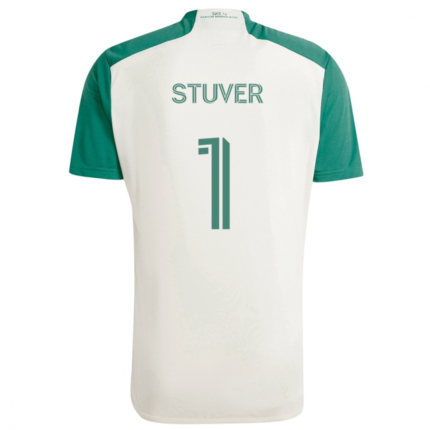 Kinder Fußball Brad Stuver #1 Braune Farben Grün Auswärtstrikot Trikot 2024/25 T-Shirt Luxemburg