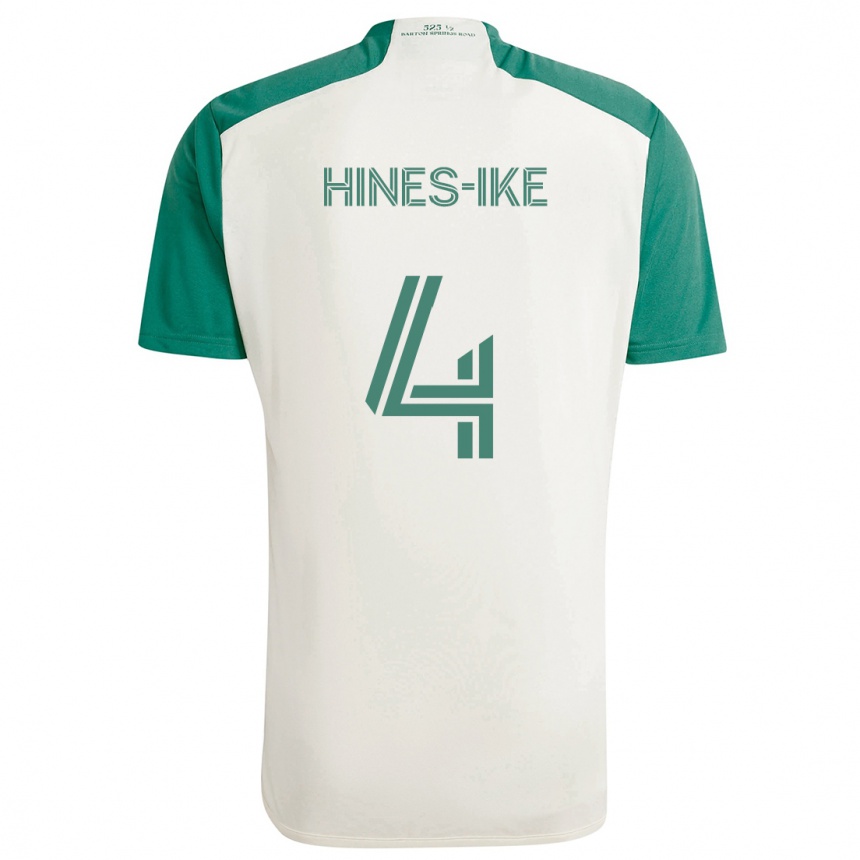 Kinder Fußball Brendan Hines-Ike #4 Braune Farben Grün Auswärtstrikot Trikot 2024/25 T-Shirt Luxemburg