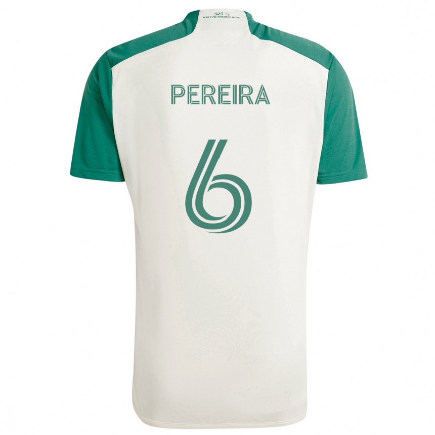 Kinder Fußball Daniel Pereira #6 Braune Farben Grün Auswärtstrikot Trikot 2024/25 T-Shirt Luxemburg