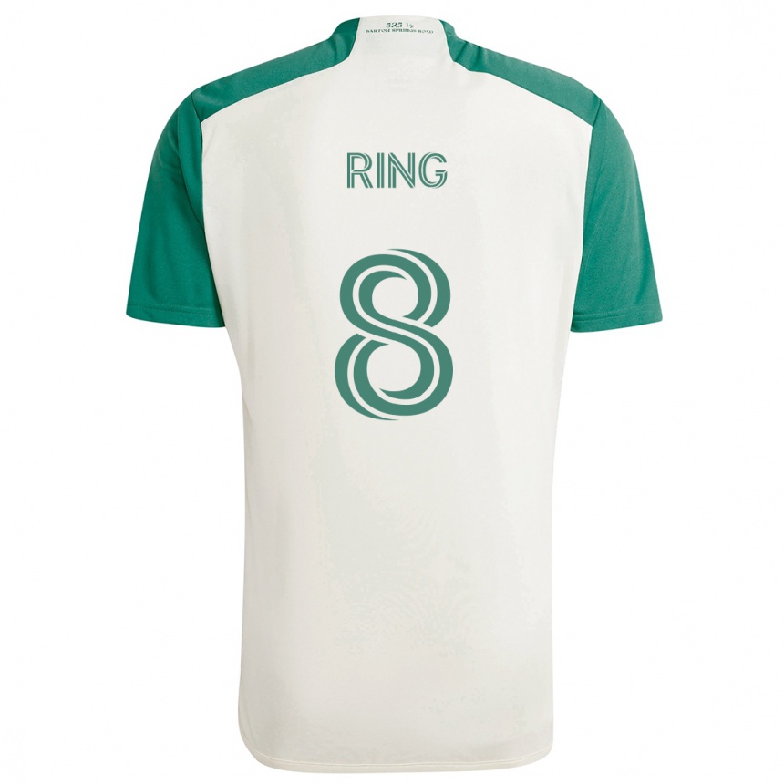 Kinder Fußball Alexander Ring #8 Braune Farben Grün Auswärtstrikot Trikot 2024/25 T-Shirt Luxemburg