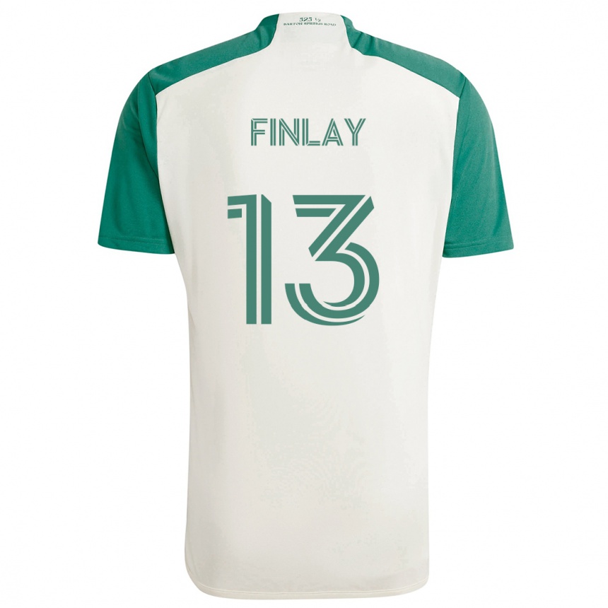 Kinder Fußball Ethan Finlay #13 Braune Farben Grün Auswärtstrikot Trikot 2024/25 T-Shirt Luxemburg