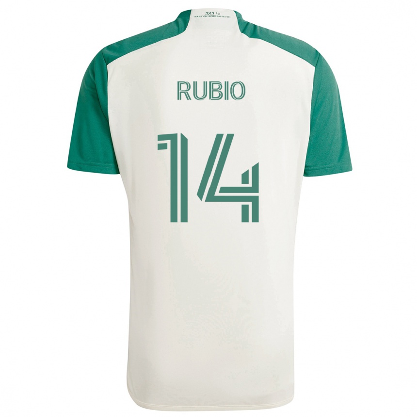 Kinder Fußball Diego Rubio #14 Braune Farben Grün Auswärtstrikot Trikot 2024/25 T-Shirt Luxemburg