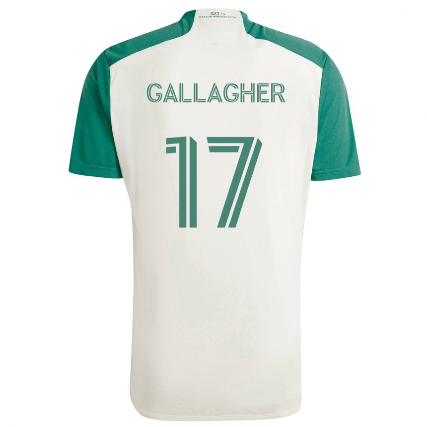 Kinder Fußball Jon Gallagher #17 Braune Farben Grün Auswärtstrikot Trikot 2024/25 T-Shirt Luxemburg