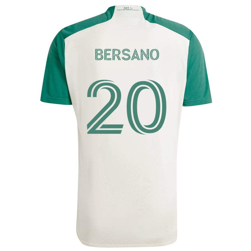 Kinder Fußball Matt Bersano #20 Braune Farben Grün Auswärtstrikot Trikot 2024/25 T-Shirt Luxemburg