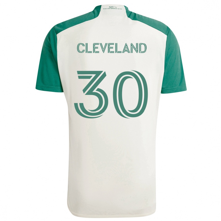 Kinder Fußball Stefan Cleveland #30 Braune Farben Grün Auswärtstrikot Trikot 2024/25 T-Shirt Luxemburg