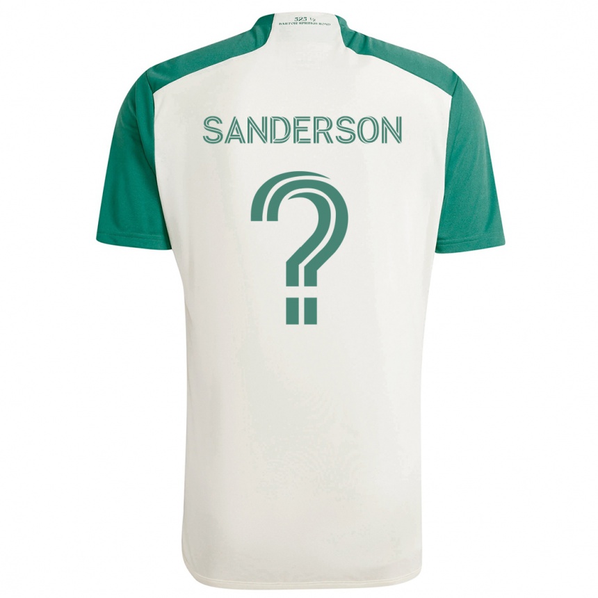 Kinder Fußball Spencer Sanderson #0 Braune Farben Grün Auswärtstrikot Trikot 2024/25 T-Shirt Luxemburg