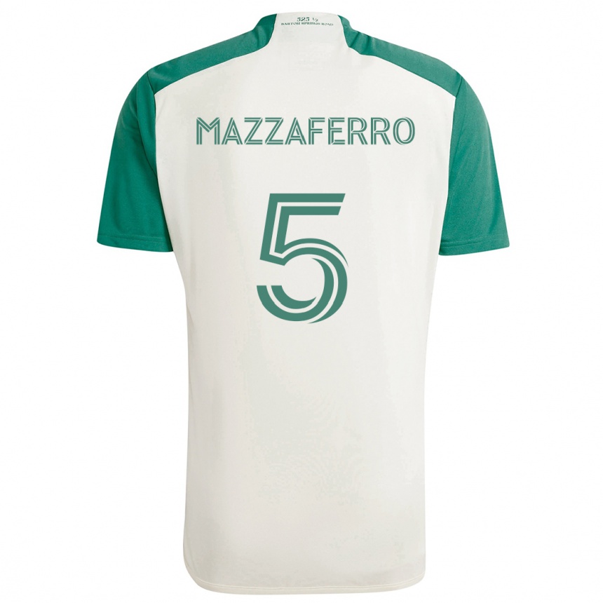 Kinder Fußball Salvatore Mazzaferro #5 Braune Farben Grün Auswärtstrikot Trikot 2024/25 T-Shirt Luxemburg