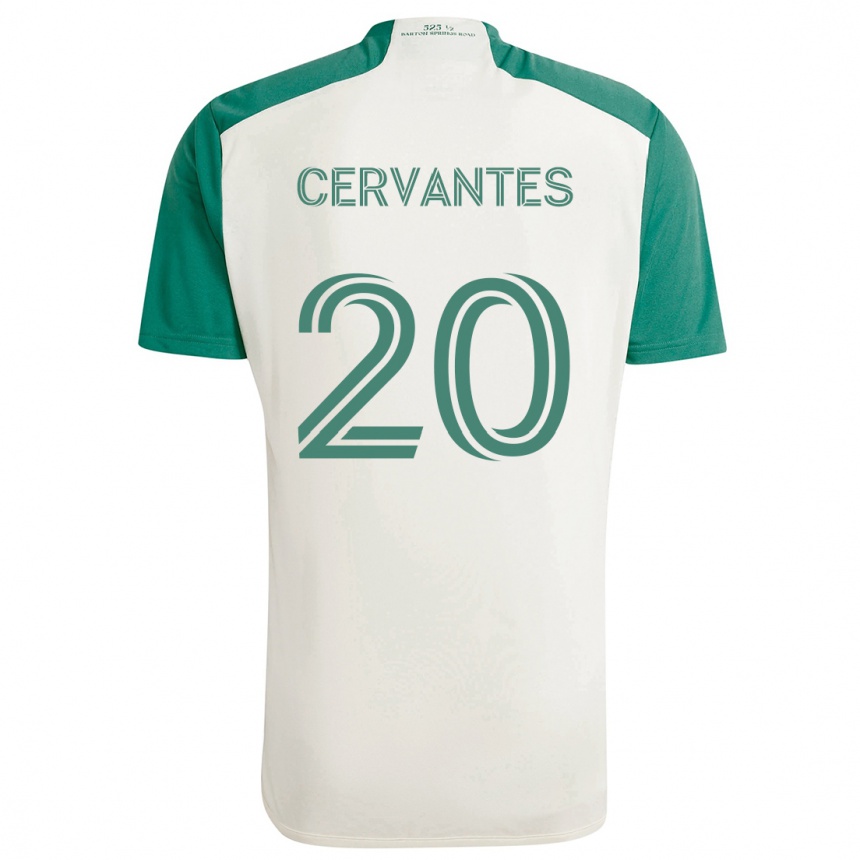 Kinder Fußball Aaron Cervantes #20 Braune Farben Grün Auswärtstrikot Trikot 2024/25 T-Shirt Luxemburg