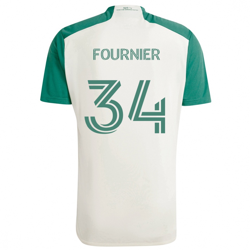 Kinder Fußball Drake Fournier #34 Braune Farben Grün Auswärtstrikot Trikot 2024/25 T-Shirt Luxemburg