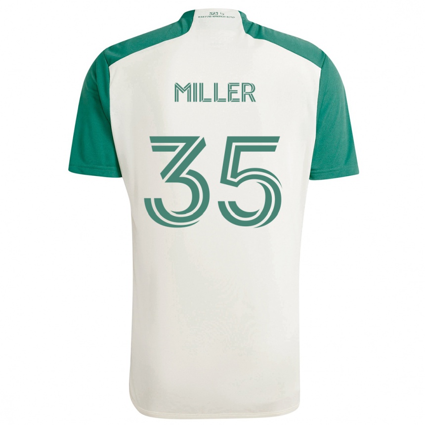 Kinder Fußball Mason Miller #35 Braune Farben Grün Auswärtstrikot Trikot 2024/25 T-Shirt Luxemburg