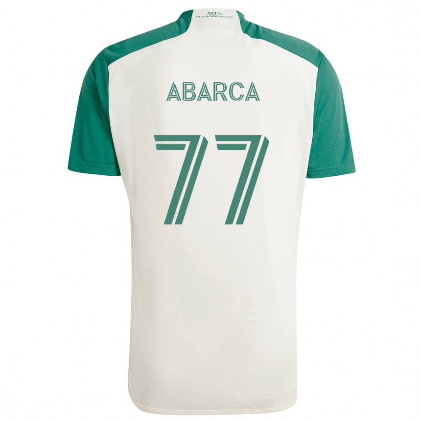 Kinder Fußball Diego Abarca #77 Braune Farben Grün Auswärtstrikot Trikot 2024/25 T-Shirt Luxemburg