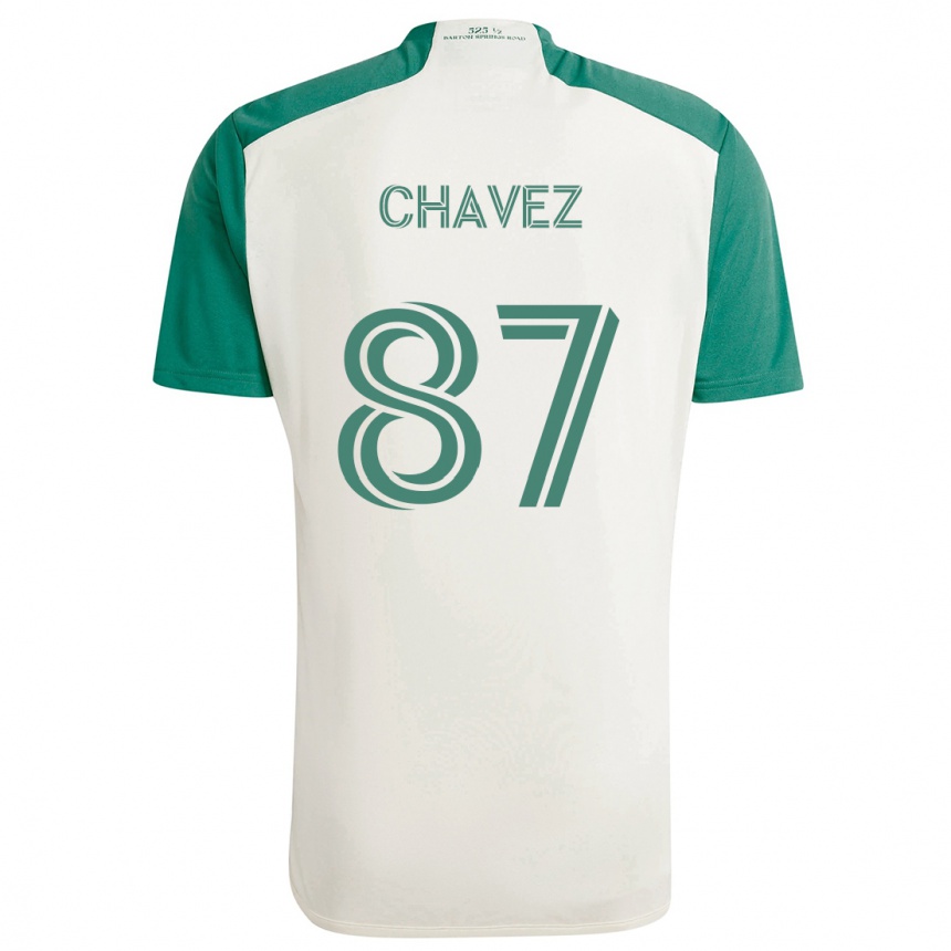 Kinder Fußball Alfonso Ocampo-Chávez #87 Braune Farben Grün Auswärtstrikot Trikot 2024/25 T-Shirt Luxemburg