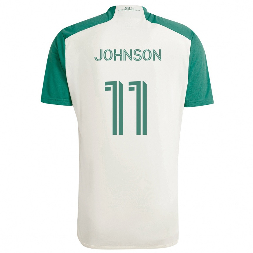 Kinder Fußball Emmanuel Johnson #11 Braune Farben Grün Auswärtstrikot Trikot 2024/25 T-Shirt Luxemburg