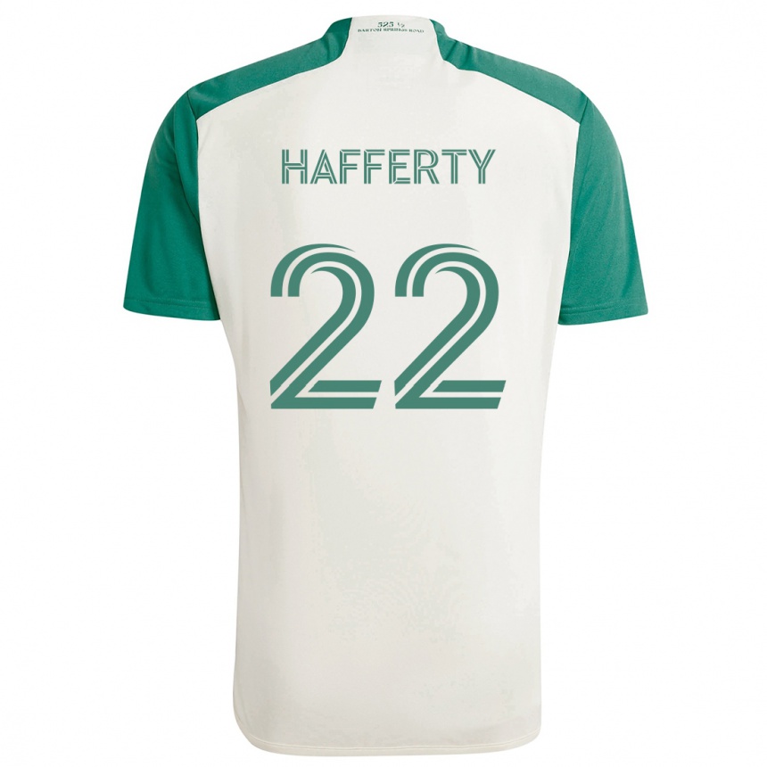 Kinder Fußball Joe Hafferty #22 Braune Farben Grün Auswärtstrikot Trikot 2024/25 T-Shirt Luxemburg