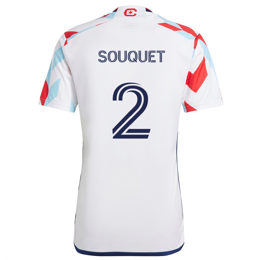 Kinder Fußball Arnaud Souquet #2 Weiß Rot Blau Auswärtstrikot Trikot 2024/25 T-Shirt Luxemburg