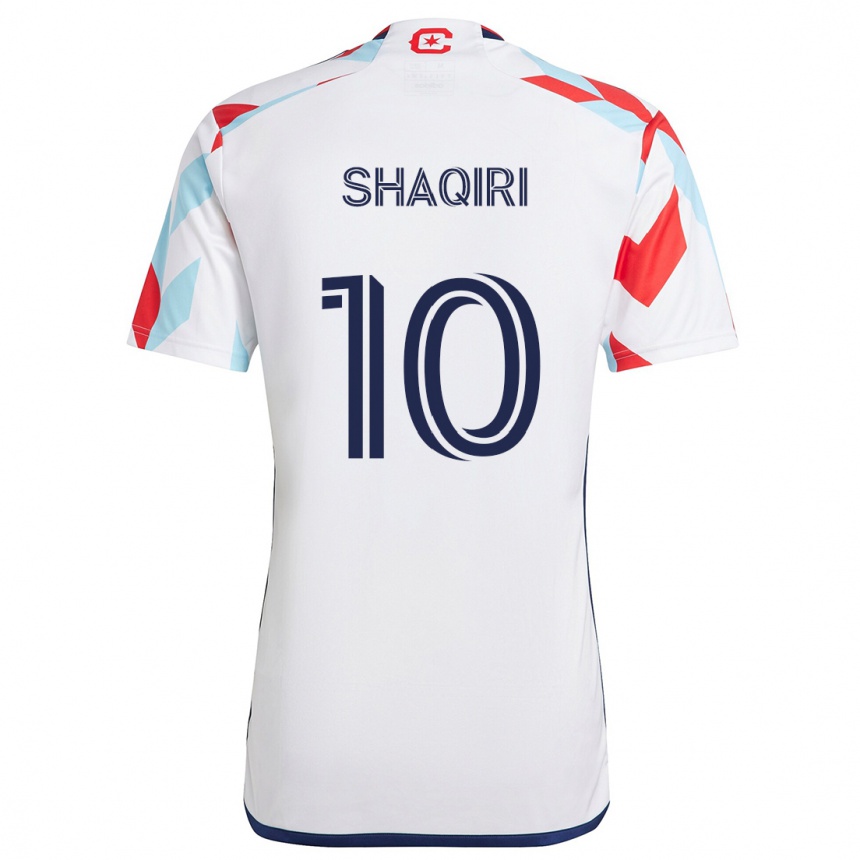 Kinder Fußball Xherdan Shaqiri #10 Weiß Rot Blau Auswärtstrikot Trikot 2024/25 T-Shirt Luxemburg