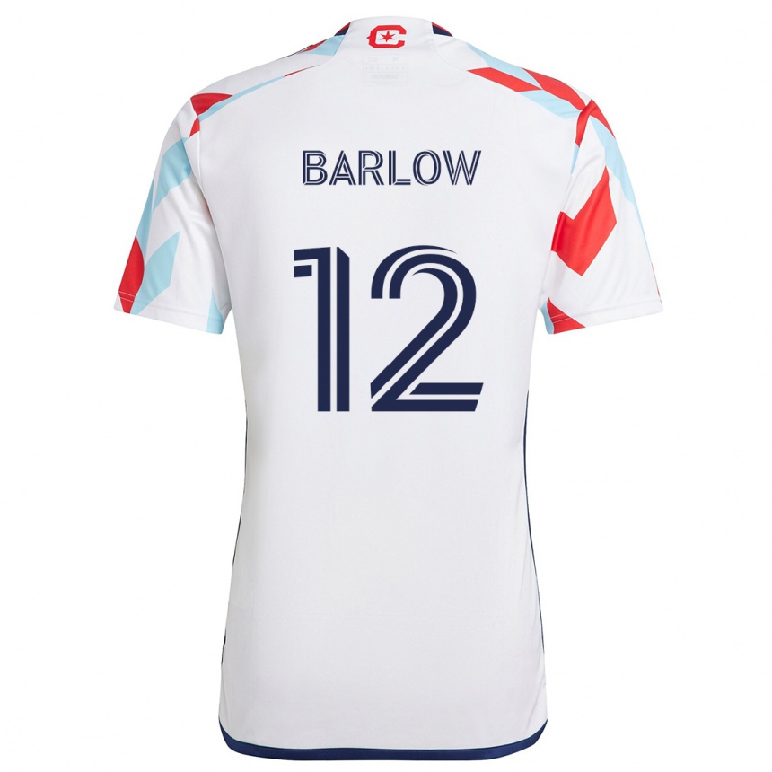 Kinder Fußball Tom Barlow #12 Weiß Rot Blau Auswärtstrikot Trikot 2024/25 T-Shirt Luxemburg