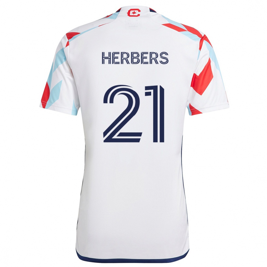 Kinder Fußball Fabian Herbers #21 Weiß Rot Blau Auswärtstrikot Trikot 2024/25 T-Shirt Luxemburg