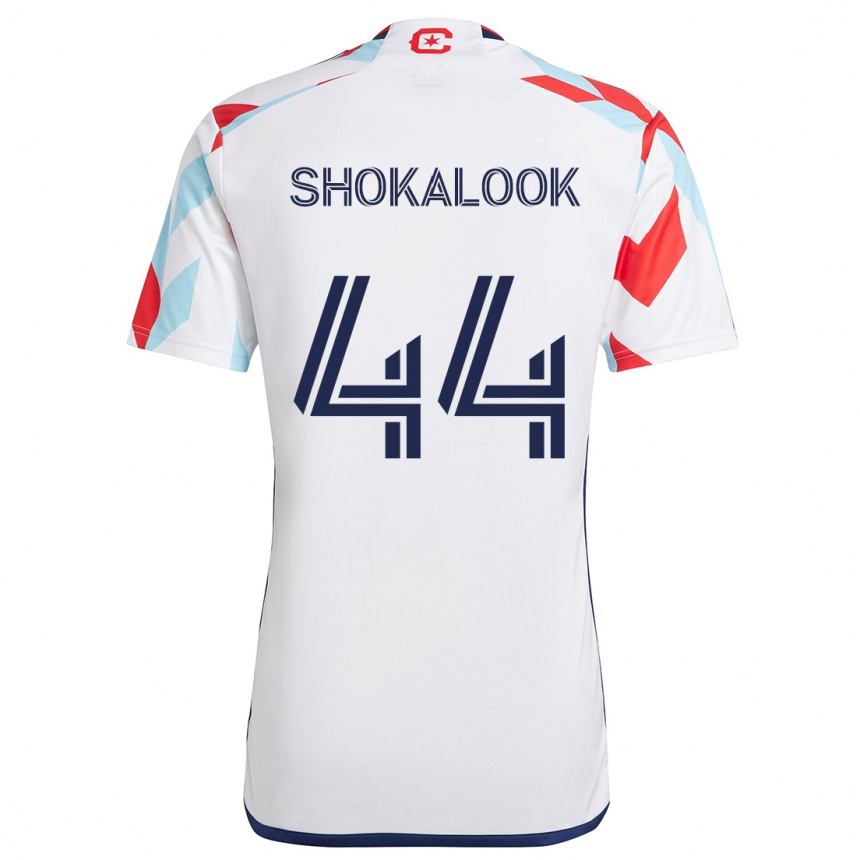 Kinder Fußball Jason Shokalook #44 Weiß Rot Blau Auswärtstrikot Trikot 2024/25 T-Shirt Luxemburg