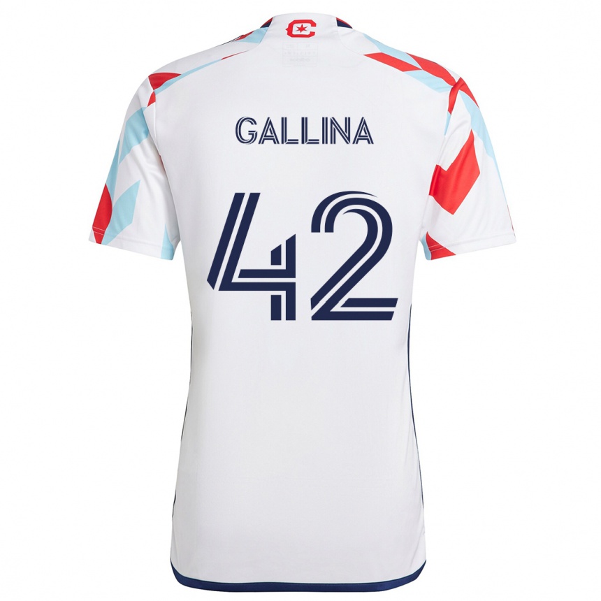 Kinder Fußball Henrique Gallina #42 Weiß Rot Blau Auswärtstrikot Trikot 2024/25 T-Shirt Luxemburg