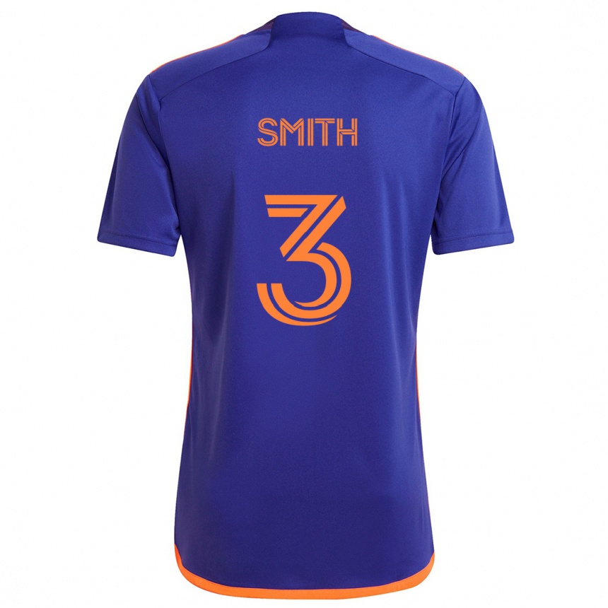 Kinder Fußball Brad Smith #3 Lila Orange Auswärtstrikot Trikot 2024/25 T-Shirt Luxemburg