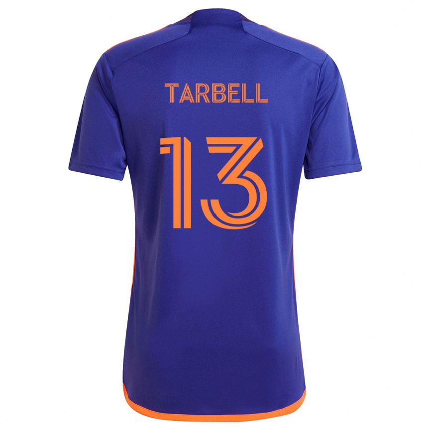 Kinder Fußball Andrew Tarbell #13 Lila Orange Auswärtstrikot Trikot 2024/25 T-Shirt Luxemburg