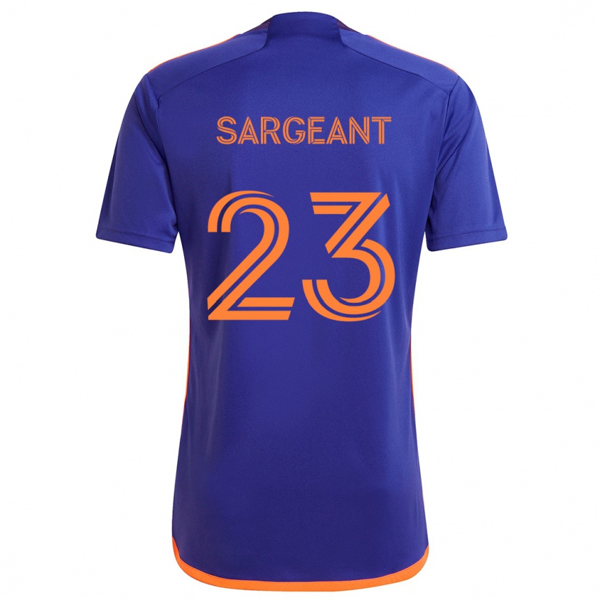 Kinder Fußball Kieran Sargeant #23 Lila Orange Auswärtstrikot Trikot 2024/25 T-Shirt Luxemburg