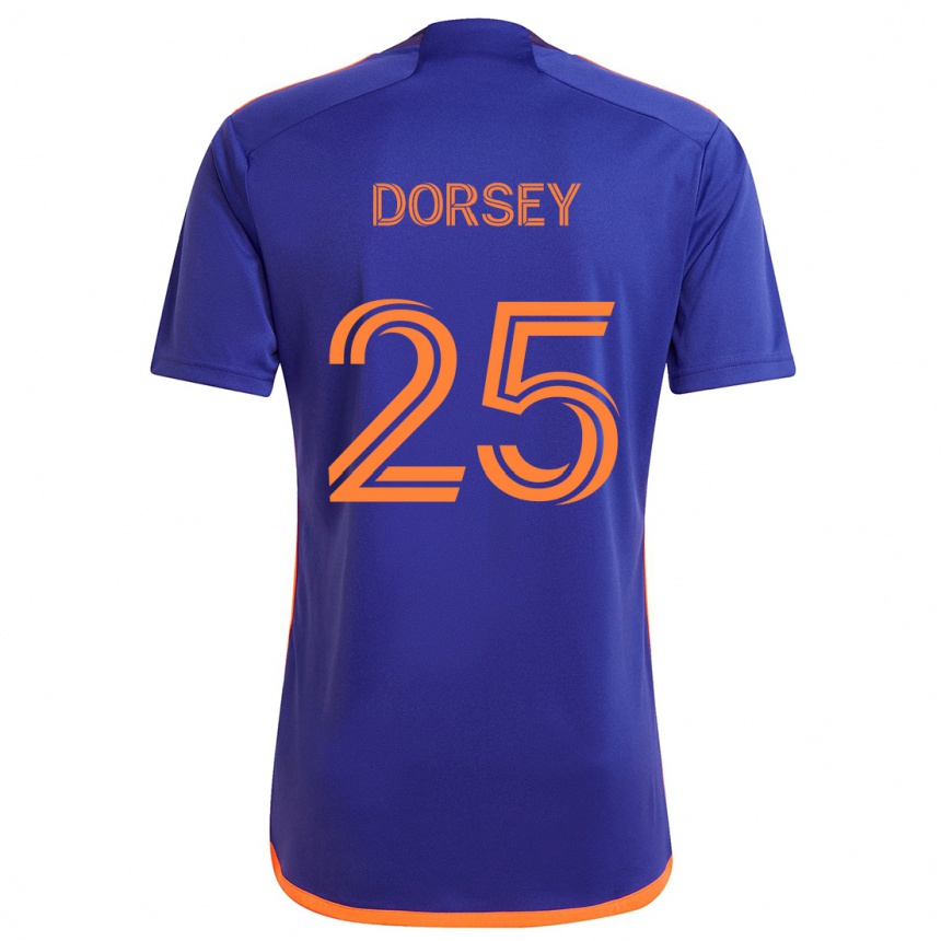 Kinder Fußball Griffin Dorsey #25 Lila Orange Auswärtstrikot Trikot 2024/25 T-Shirt Luxemburg