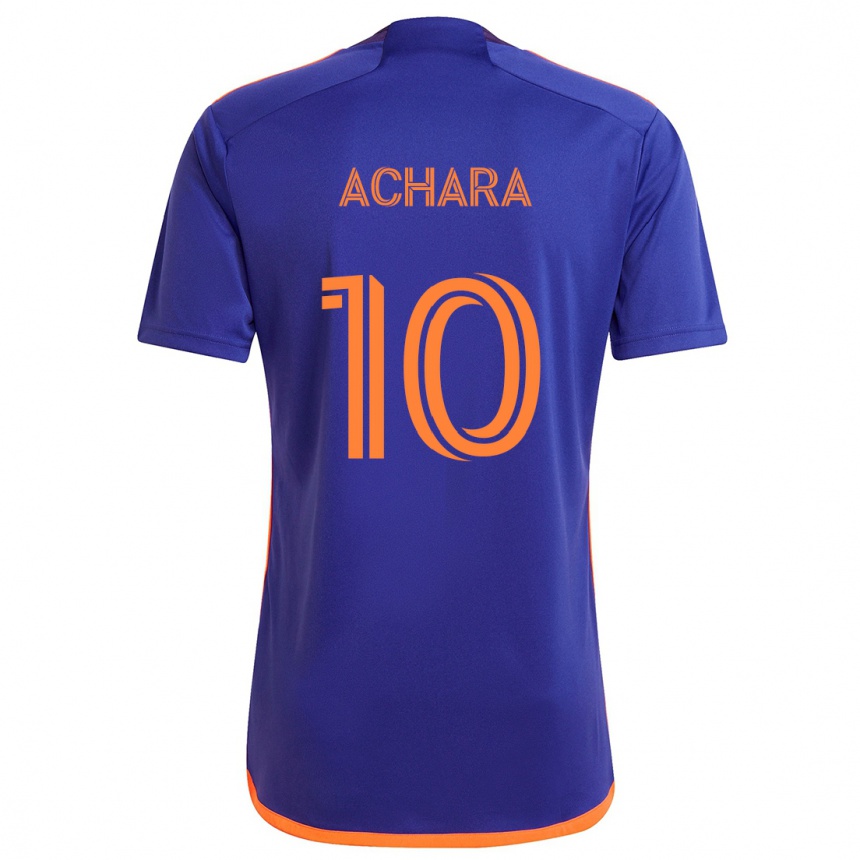 Kinder Fußball Ifunanyachi Achara #10 Lila Orange Auswärtstrikot Trikot 2024/25 T-Shirt Luxemburg