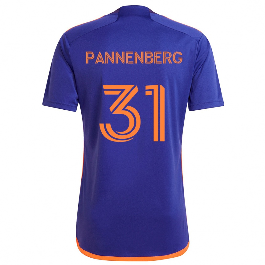 Kinder Fußball Andrew Pannenberg #31 Lila Orange Auswärtstrikot Trikot 2024/25 T-Shirt Luxemburg