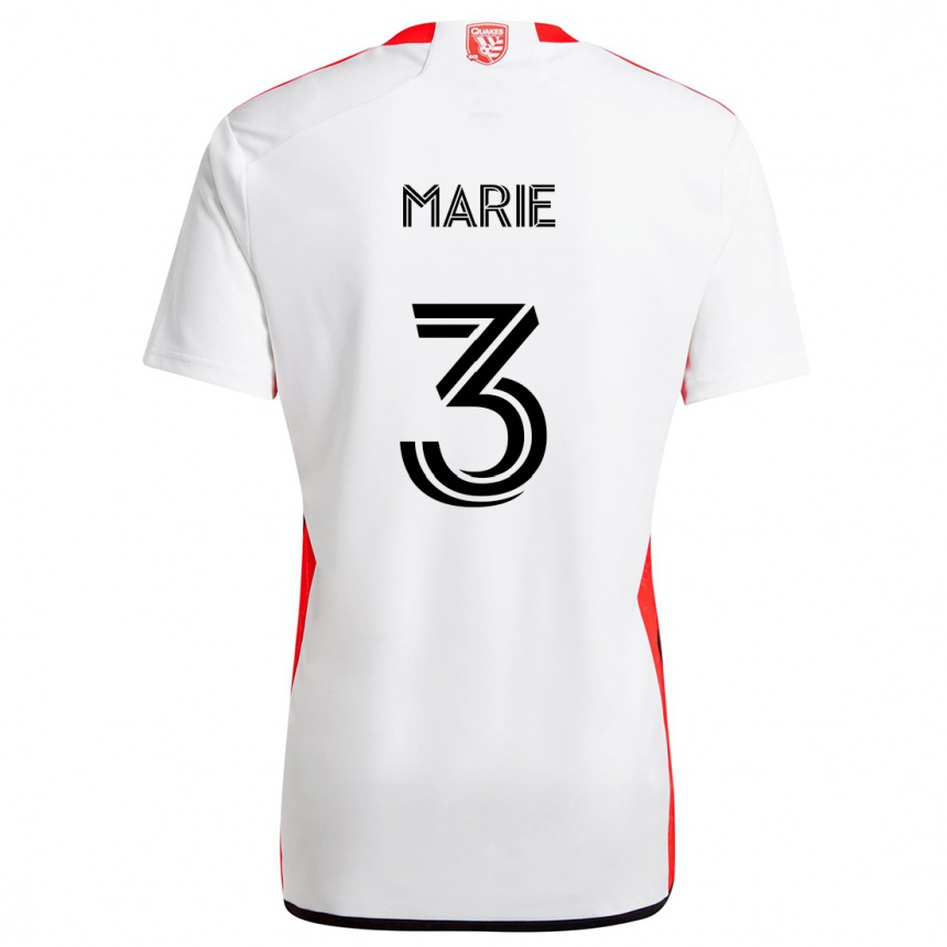 Kinder Fußball Paul Marie #3 Weiß Rot Auswärtstrikot Trikot 2024/25 T-Shirt Luxemburg