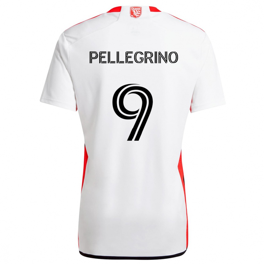 Kinder Fußball Amahl Pellegrino #9 Weiß Rot Auswärtstrikot Trikot 2024/25 T-Shirt Luxemburg