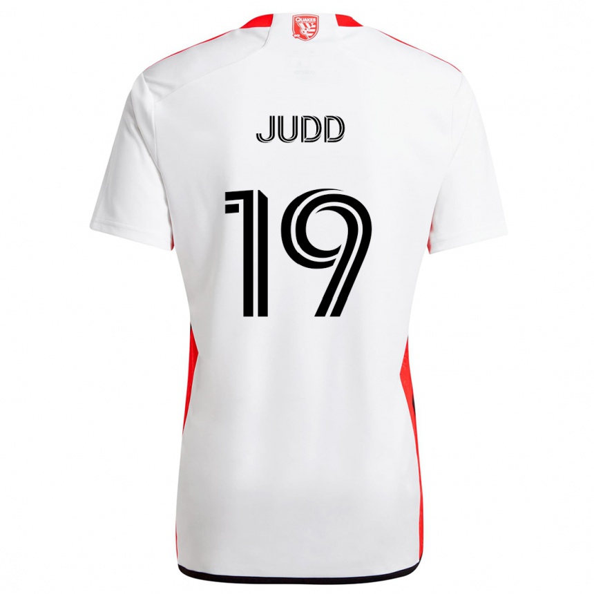 Kinder Fußball Preston Judd #19 Weiß Rot Auswärtstrikot Trikot 2024/25 T-Shirt Luxemburg