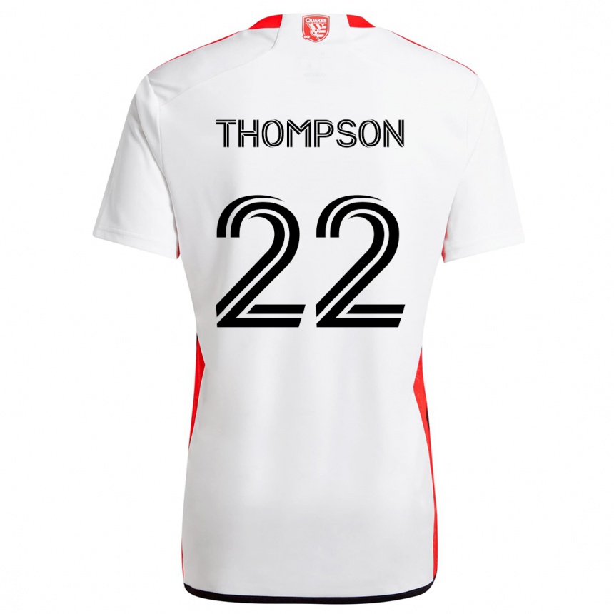 Kinder Fußball Tommy Thompson #22 Weiß Rot Auswärtstrikot Trikot 2024/25 T-Shirt Luxemburg