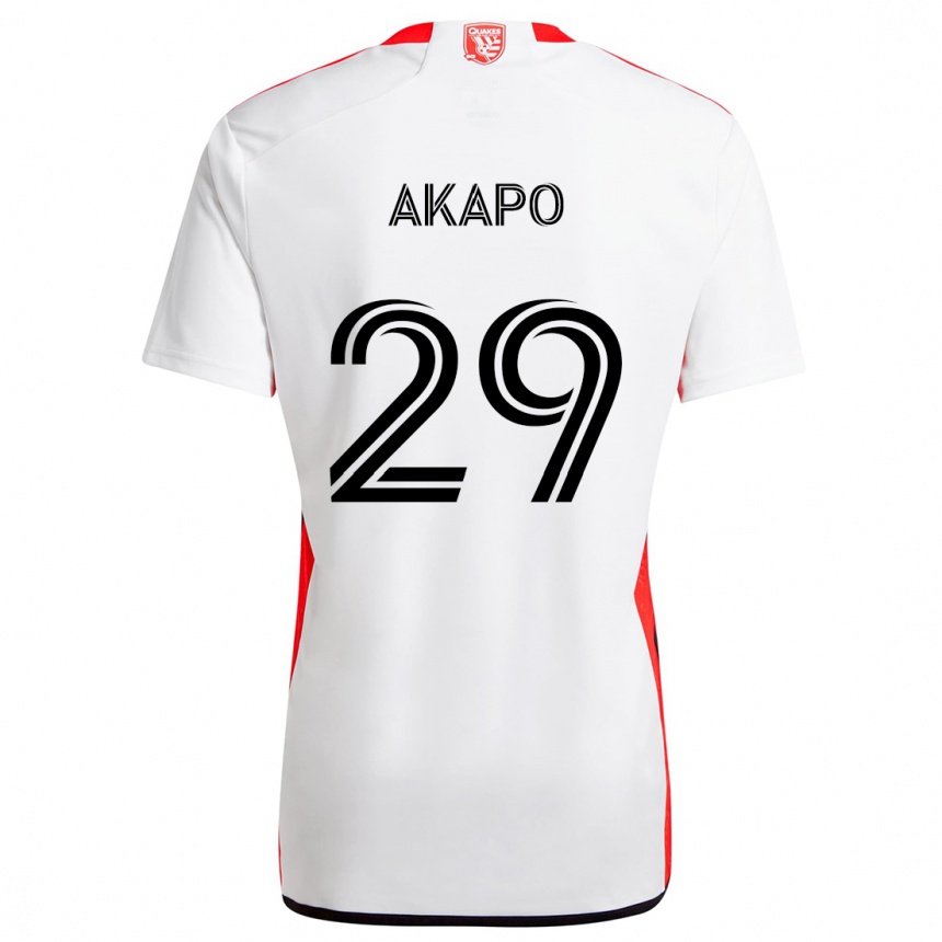 Kinder Fußball Carlos Akapo #29 Weiß Rot Auswärtstrikot Trikot 2024/25 T-Shirt Luxemburg