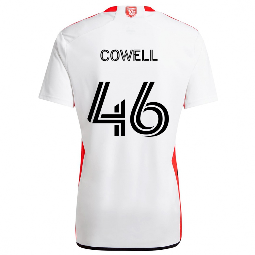 Kinder Fußball Chance Cowell #46 Weiß Rot Auswärtstrikot Trikot 2024/25 T-Shirt Luxemburg