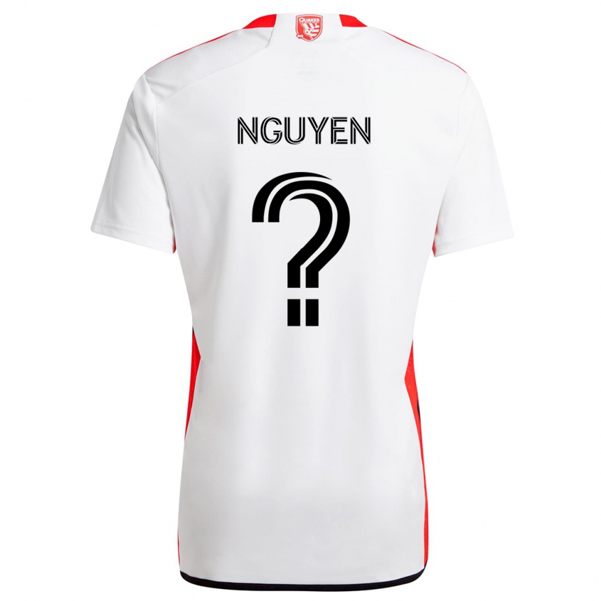 Kinder Fußball Christopher Nguyen #0 Weiß Rot Auswärtstrikot Trikot 2024/25 T-Shirt Luxemburg