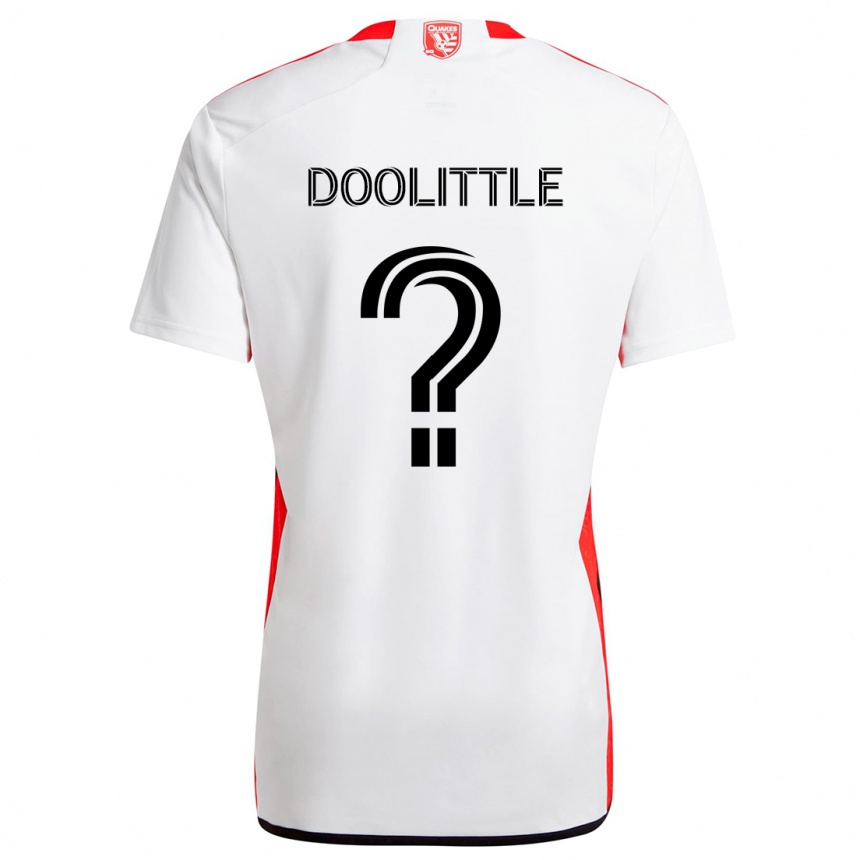 Kinder Fußball Brooks Doolittle #0 Weiß Rot Auswärtstrikot Trikot 2024/25 T-Shirt Luxemburg