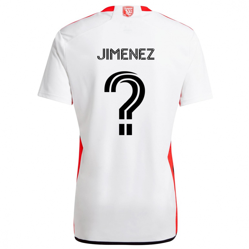 Kinder Fußball Kevin Jimenez #0 Weiß Rot Auswärtstrikot Trikot 2024/25 T-Shirt Luxemburg