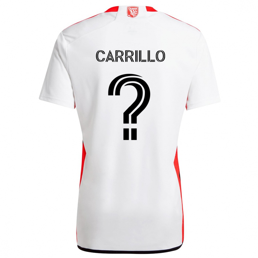 Kinder Fußball Israel Carrillo #0 Weiß Rot Auswärtstrikot Trikot 2024/25 T-Shirt Luxemburg