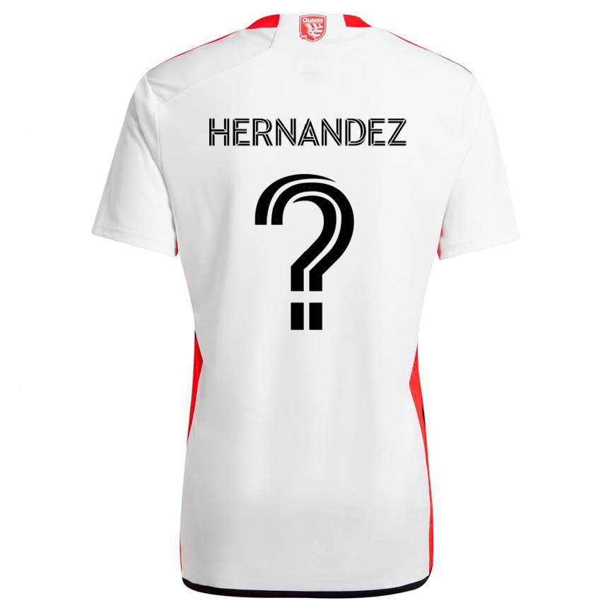 Kinder Fußball Oliver Hernandez #0 Weiß Rot Auswärtstrikot Trikot 2024/25 T-Shirt Luxemburg