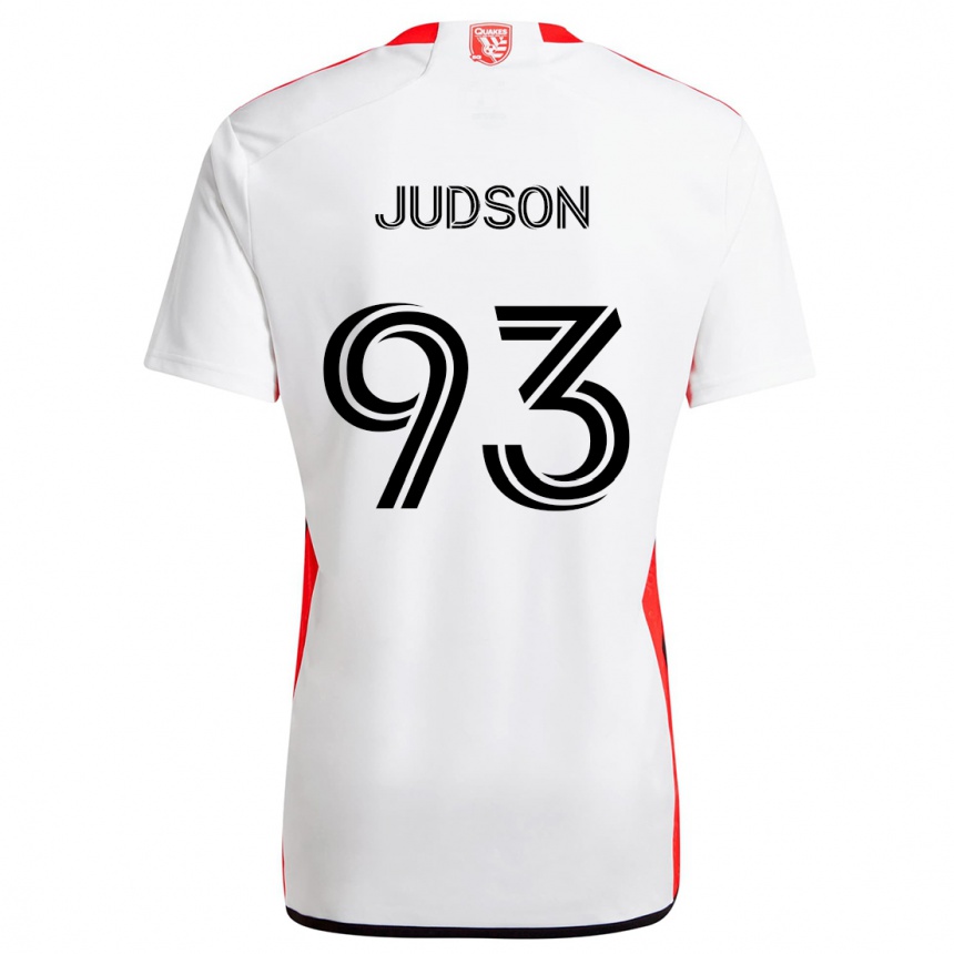 Kinder Fußball Judson #93 Weiß Rot Auswärtstrikot Trikot 2024/25 T-Shirt Luxemburg