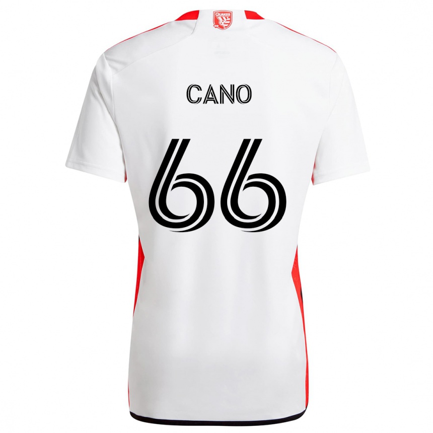 Kinder Fußball Alejandro Cano #66 Weiß Rot Auswärtstrikot Trikot 2024/25 T-Shirt Luxemburg