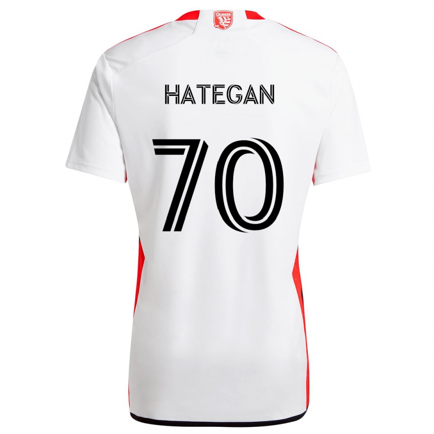 Kinder Fußball Roberto Hategan #70 Weiß Rot Auswärtstrikot Trikot 2024/25 T-Shirt Luxemburg