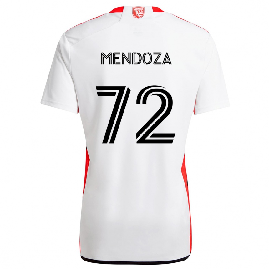 Kinder Fußball Edwyn Mendoza #72 Weiß Rot Auswärtstrikot Trikot 2024/25 T-Shirt Luxemburg