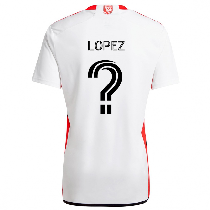 Kinder Fußball Mateo Lopez #0 Weiß Rot Auswärtstrikot Trikot 2024/25 T-Shirt Luxemburg