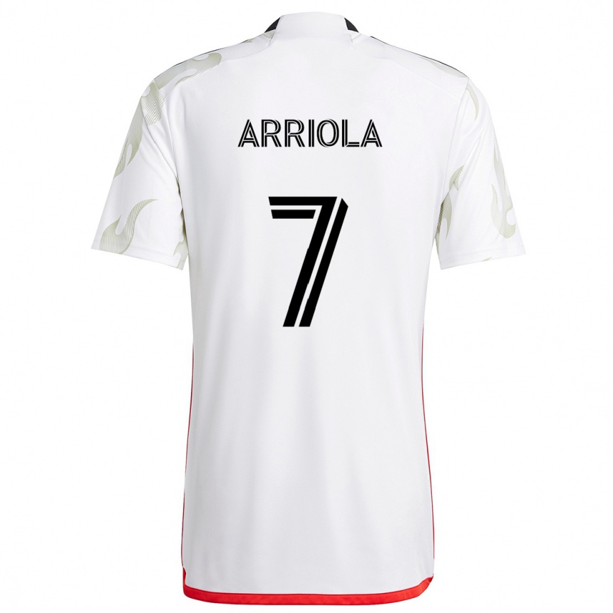 Kinder Fußball Paul Arriola #7 Weiß Rot Schwarz Auswärtstrikot Trikot 2024/25 T-Shirt Luxemburg